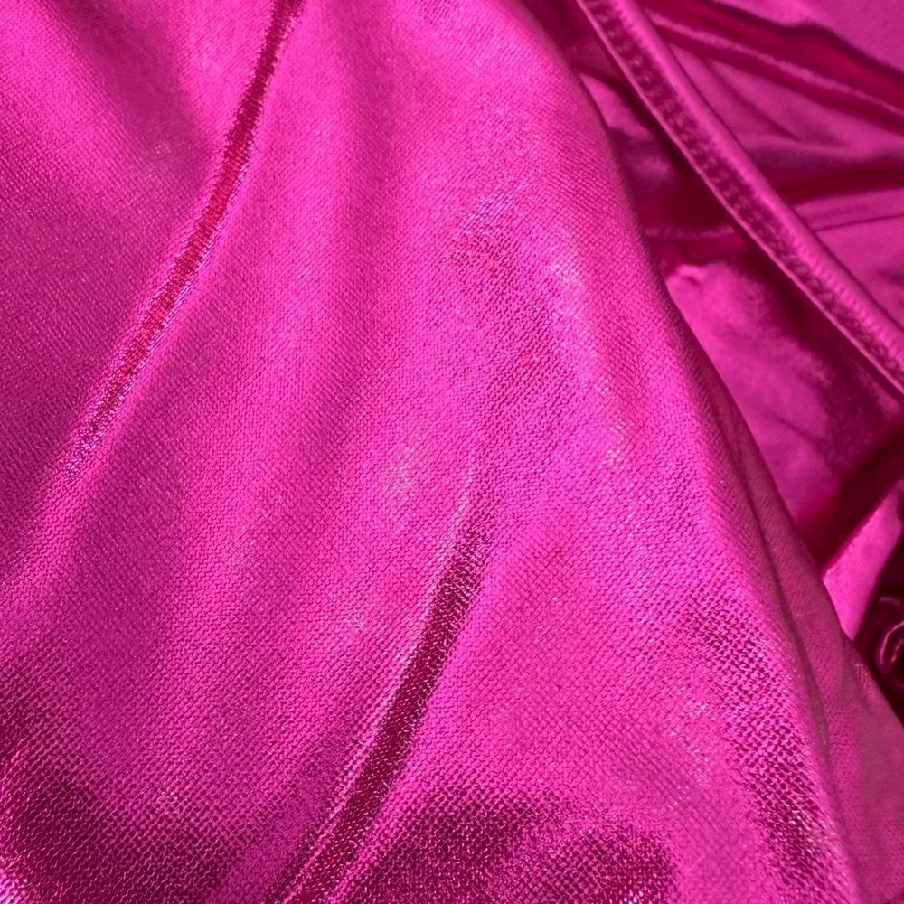 NWT Mirawise Metallic Pink Dolphin Shorts Small Festival Rave Shiny Hot Shorts - Picture 6 of 6